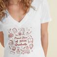 Proud Class Of 2026 Graduate Doodle Senior Graduation Premium Tri-Blend Women's Jersey Short Sleeve Deep V-Neck Tshirt
