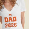 Proud Dad Of A 2026 Senior Basketball Graduation Family Women's Jersey Short Sleeve Deep V-Neck Tshirt