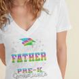 Proud Father Of PreK School Graduate 2024 Graduation Father Premium Women's Jersey Short Sleeve Deep V-Neck Tshirt