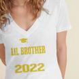Proud Little Brother Of 2022 Graduate Class 2022 Graduation Women's Jersey Short Sleeve Deep V-Neck Tshirt