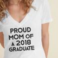 Proud Mom Of A 2018 Graduate Mama Graduation Women's Jersey Short Sleeve Deep V-Neck Tshirt