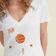 Proud Mom Of a Basketball Senior Class Of 2026 Graduation Women's Jersey Short Sleeve Deep V-Neck Tshirt