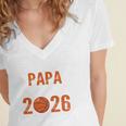 Proud PAPA Of 2026 Senior Basketball Student Graduation Women's Jersey Short Sleeve Deep V-Neck Tshirt