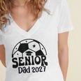 Proud Senior Dad Soccer Class Of 2027 Graduation Graduate Women's Jersey Short Sleeve Deep V-Neck Tshirt