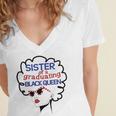 Proud Sister Queen Graduation Shirt African American Women's Jersey Short Sleeve Deep V-Neck Tshirt