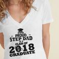 Proud Step Dad Of A Class Of 2018 Tee Graduate Graduation Z1 Women's Jersey Short Sleeve Deep V-Neck Tshirt