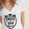 Proud Uncle Of a 2018 Grad Graduation Family Women's Jersey Short Sleeve Deep V-Neck Tshirt