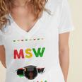Queen MSW Social Work Grads Masters Graduation Women's Jersey Short Sleeve Deep V-Neck Tshirt