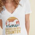 Raised On 90’s Country Horse Retro Nostalgia Western Music Women's Jersey Short Sleeve Deep V-Neck Tshirt Raised On 90’s Country Horse Retro Nostalgia Western Music Women's Jersey Short Sleeve Deep V-Neck Tshirt