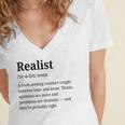 Realist Definition For Introverts Honest Personality Women's Jersey Short Sleeve Deep V-Neck Tshirt
