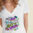 Retro 1980s 80's Baby 1990s 90's Made Me Vaporwave Nostalgia Women's Jersey Short Sleeve Deep V-Neck Tshirt