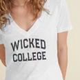 Retro Anti Social WICKED COLLEGE Introvert Stay Away From Me Women's Jersey Short Sleeve Deep V-Neck Tshirt Retro Anti Social WICKED COLLEGE Introvert Stay Away From Me Women's Jersey Short Sleeve Deep V-Neck Tshirt