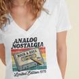 Retro Cassette Case 70s Vintage Music Analog Nostalgia Women's Jersey Short Sleeve Deep V-Neck Tshirt Retro Cassette Case 70s Vintage Music Analog Nostalgia Women's Jersey Short Sleeve Deep V-Neck Tshirt