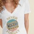 Retro Cassette Never Forget Nostalgia Vintage Women's Jersey Short Sleeve Deep V-Neck Tshirt