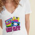 Retro Cassette Vintage 80s Nostalgia Women's Jersey Short Sleeve Deep V-Neck Tshirt Retro Cassette Vintage 80s Nostalgia Women's Jersey Short Sleeve Deep V-Neck Tshirt