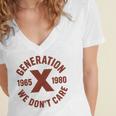 Retro Gen X 1965-1980 Sarcastic Nostalgia Graphic Premium Tri-Blend Women's Jersey Short Sleeve Deep V-Neck Tshirt