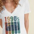 Retro Nineties Style Audio Tape Nostalgia Year 1990 Premium Tri-Blend Women's Jersey Short Sleeve Deep V-Neck Tshirt