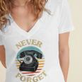 Retro Phone Never Forget Nostalgia Vintage Raglan Baseball Tee Women's Jersey Short Sleeve Deep V-Neck Tshirt