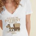 Retro Please Be Patient With Me I'm From The 1900s Vintage Premium Women's Jersey Short Sleeve Deep V-Neck Tshirt
