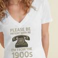 Retro Vintage Please Be Patient With Me I'm From The 1900s Premium Women's Jersey Short Sleeve Deep V-Neck Tshirt