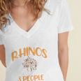 I Like Rhinos And Maybe 3 People Introvert Animal Women's Jersey Short Sleeve Deep V-Neck Tshirt I Like Rhinos And Maybe 3 People Introvert Animal Women's Jersey Short Sleeve Deep V-Neck Tshirt