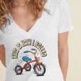This How I Rolled Retro Tricycle 80s 90s Kid Nostalgia Premium Tri-Blend Women's Jersey Short Sleeve Deep V-Neck Tshirt