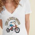 This How I Rolled Retro Tricycle 80s 90s Kid Nostalgia Women's Jersey Short Sleeve Deep V-Neck Tshirt
