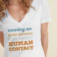 Running On Home Brewing Social Introvert Humor Vintage Women's Jersey Short Sleeve Deep V-Neck Tshirt Running On Home Brewing Social Introvert Humor Vintage Women's Jersey Short Sleeve Deep V-Neck Tshirt