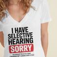 Sarcastic Sayings Introvert I Have Selective Hearing Women's Jersey Short Sleeve Deep V-Neck Tshirt