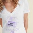 Save Icon IRL Retro Tech Humor Floppy Disk 90s Nostalgia Women's Jersey Short Sleeve Deep V-Neck Tshirt