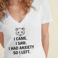 I Came I Saw I Had Anxiety So I Left Introvert Tee Women's Jersey Short Sleeve Deep V-Neck Tshirt