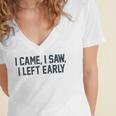 I Came I Saw I Left Early Introvert Jokes Introverted Women's Jersey Short Sleeve Deep V-Neck Tshirt