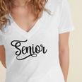 That Says Senior Cursive Script Graduation Women's Jersey Short Sleeve Deep V-Neck Tshirt