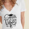 That Says Senior Vibes Graduation Diploma School Spirit Women's Jersey Short Sleeve Deep V-Neck Tshirt