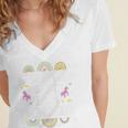 School's Out For Summer Unicorn Graduation Teacher Student Women's Jersey Short Sleeve Deep V-Neck Tshirt