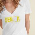 Senior 2018 Class President-School Colors Graduation Women's Jersey Short Sleeve Deep V-Neck Tshirt