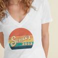 Senior 2023 Graduation My Last First Day Of Class Of 2023 Women's Jersey Short Sleeve Deep V-Neck Tshirt