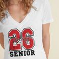Senior 2026 Class Of 2026 School Graduation 2026 Merch Women's Jersey Short Sleeve Deep V-Neck Tshirt