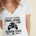 Senior 2026 Final Level Gamer Graduation 2026 Women's Jersey Short Sleeve Deep V-Neck Tshirt