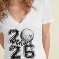 Senior 2026 Golf Player Heart Graduation Girls Teens Women's Jersey Short Sleeve Deep V-Neck Tshirt