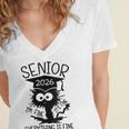 Senior 2026 High School College Graduation Year Class Of 26 Women's Jersey Short Sleeve Deep V-Neck Tshirt