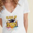 Senior 31 Class Of 2031 Back To School Graduation 2031 Women's Jersey Short Sleeve Deep V-Neck Tshirt