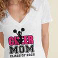 Senior Cheerleader Mom Cheer Class Of 2025 Graduation Women Women's Jersey Short Sleeve Deep V-Neck Tshirt
