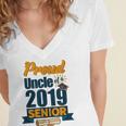 Senior Class Of 2019 Tshirt Graduation School Students Uncle Women's Jersey Short Sleeve Deep V-Neck Tshirt