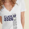 Senior Class Of 2026 Graduation Year High School & College Women's Jersey Short Sleeve Deep V-Neck Tshirt