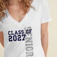 Senior Class Of 2027 Graduation Year High School & College Women's Jersey Short Sleeve Deep V-Neck Tshirt