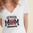 Senior Mom 2025 Cheer Mama Class Of 2025 Graduation Women's Jersey Short Sleeve Deep V-Neck Tshirt