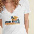 Senior Sunrise 2026 Graduation Cool Retro High School Women's Jersey Short Sleeve Deep V-Neck Tshirt