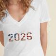 Senior Year 2026 American Flag USA Graduation Class Of 2026 Women's Jersey Short Sleeve Deep V-Neck Tshirt
