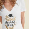 She Believed She Could So She Did Graduation Shirt Women's Jersey Short Sleeve Deep V-Neck Tshirt